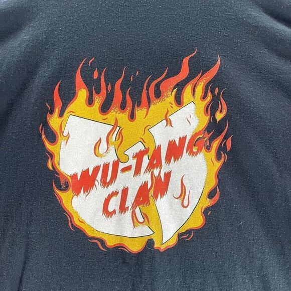 WU Tang Clan Shirt Mens 3XL XXXL Black Short Sleeve Rap Hip Hop Fire Adult Logo - Picture 2 of 8